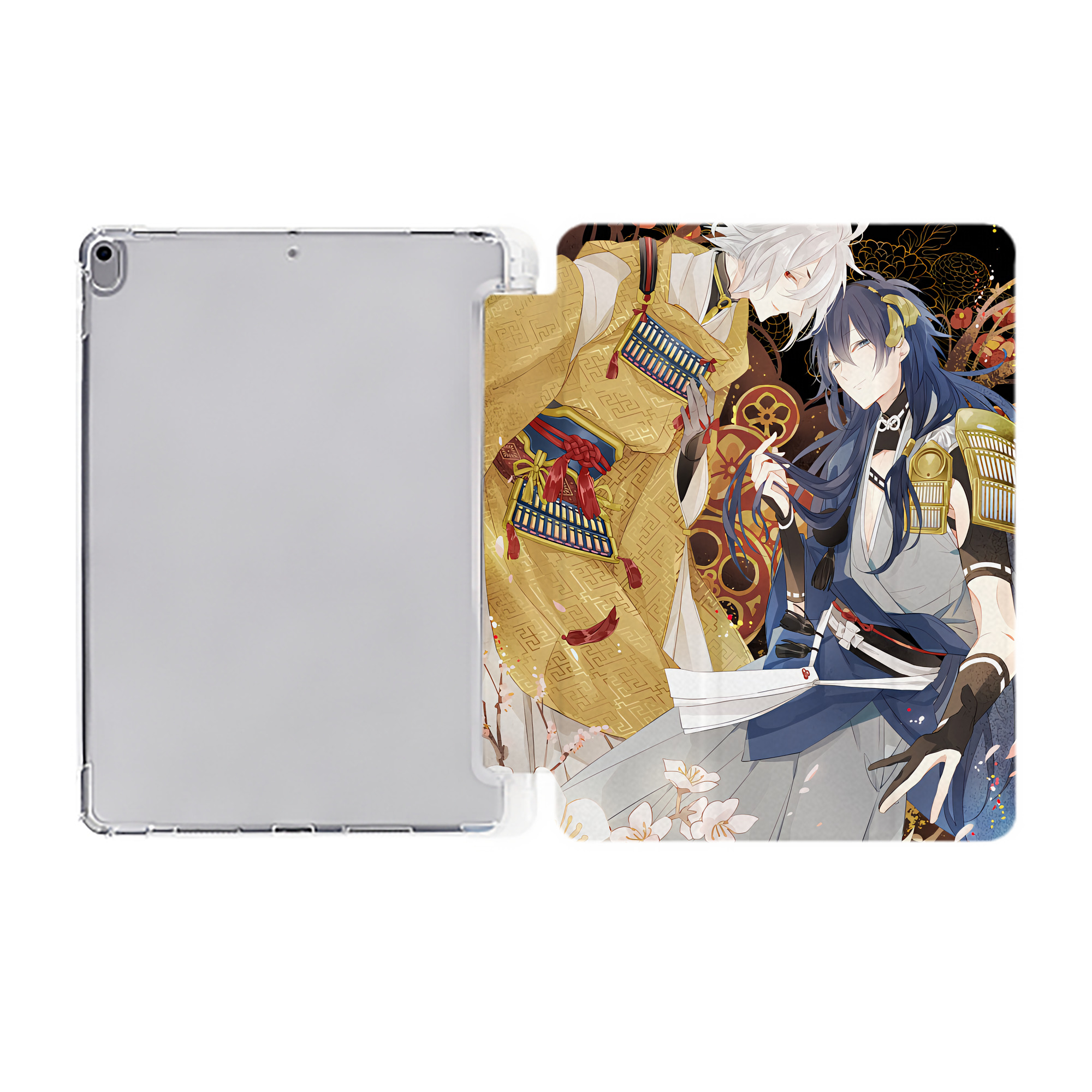 （画像用） 刀剣乱舞 Touken Ranbu IPad ケース ペン収納付き 三つ折りスタンド PUレザー×シリコン 対応機種9.5/10.5/10.9インチ